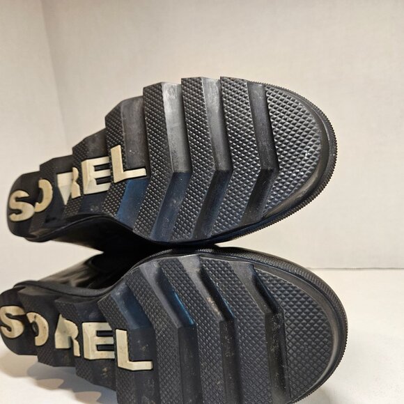 Sorel Harlow Chelsea Boots Womens 11 Black Leather Slip On Elastic side inserts - Picture 11 of 15